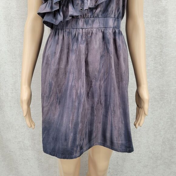 Sweet Love Y2K  Gray Tie Dye Strapless Ruffle Dress Grunge Whimsigoth - Picture 3 of 9